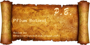 Pflum Botond névjegykártya